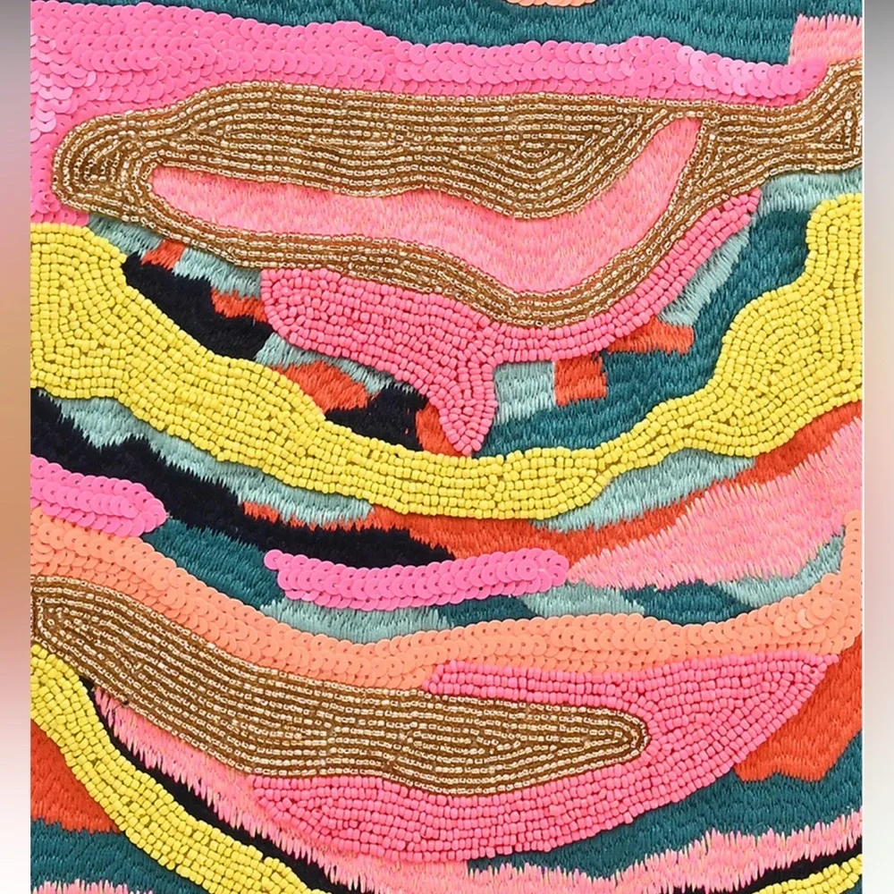 New America & Beyond Daphne Embellished Multi-Colored Hand beaded Tote - Picture 4 of 7